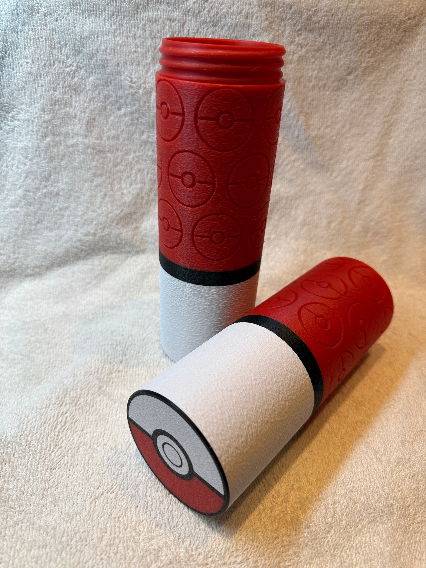 PokeBall‑Inspired 3D Printed TCG Playmat Tube – Organic PLA Storage & Travel Case