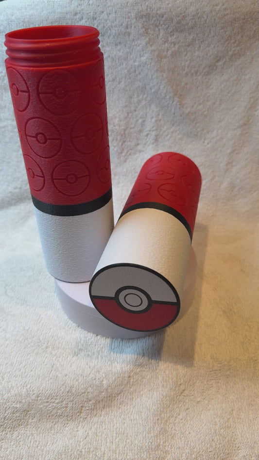PokeBall‑Inspired 3D Printed TCG Playmat Tube – Organic PLA Storage & Travel Case